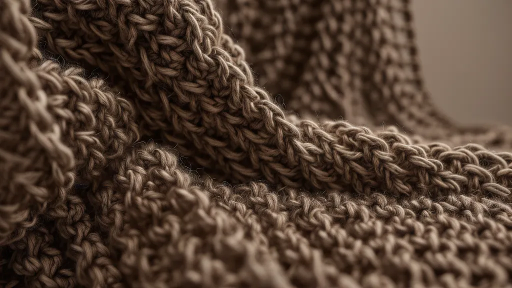 Primer plano de puntos de crochet muy apretados realizados con un gancho pequeño para evitar huecos.